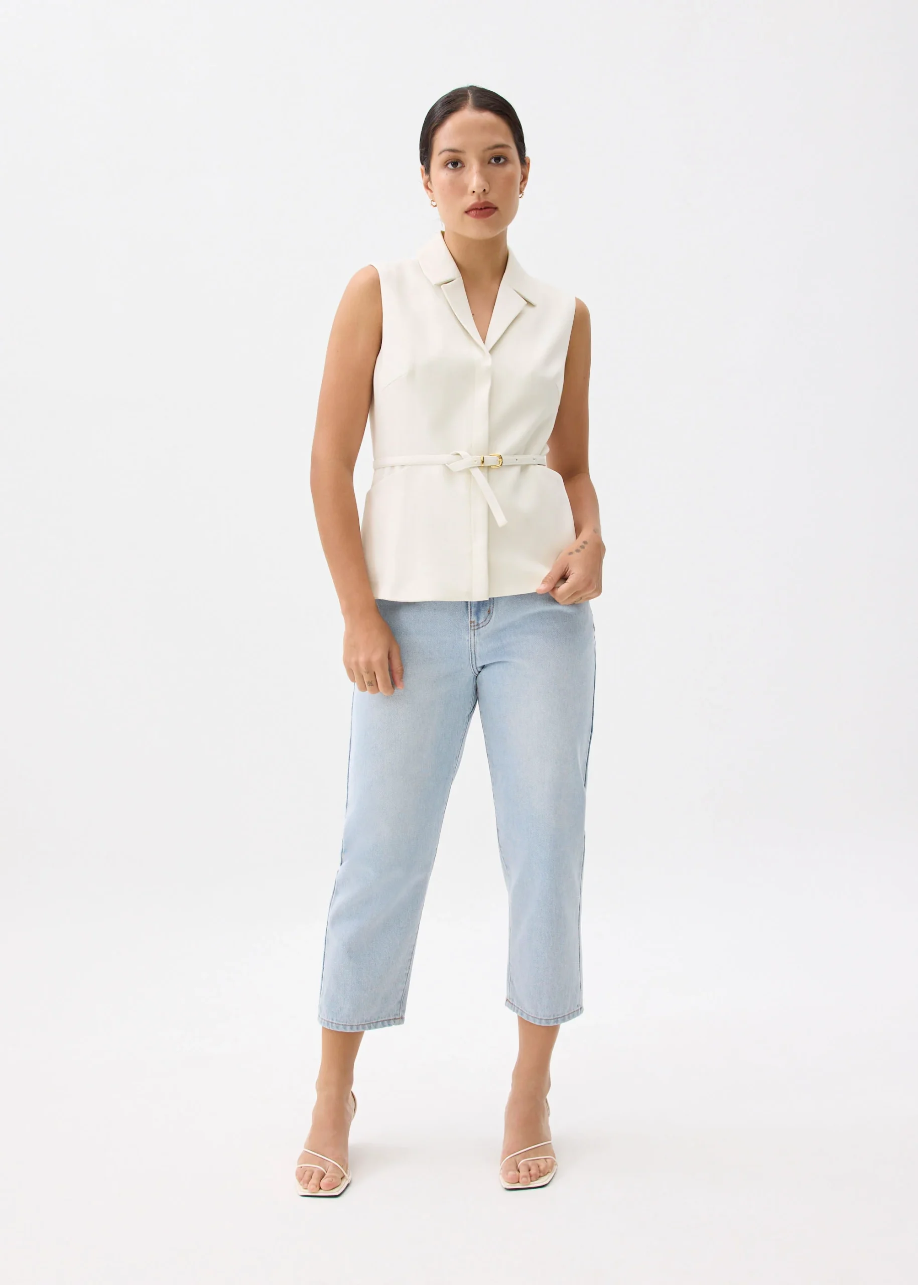 Belted Tailored Vest - Image 4