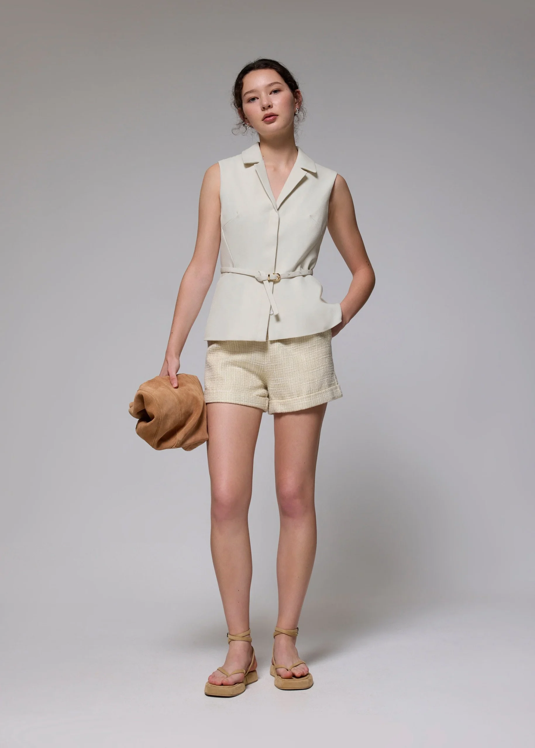 Belted Tailored Vest - Image 2