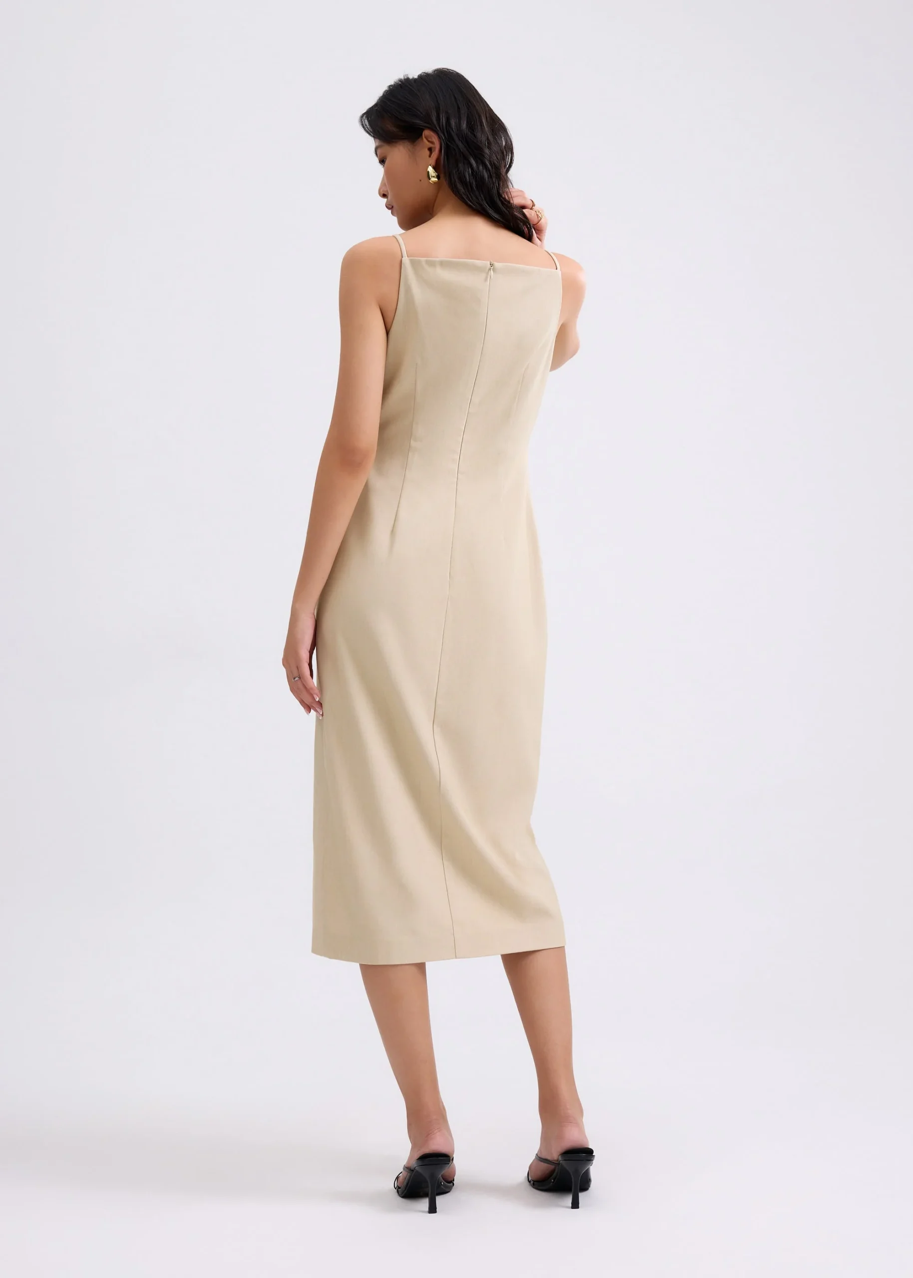 Straight Neck Column Midaxi Dress - Image 4