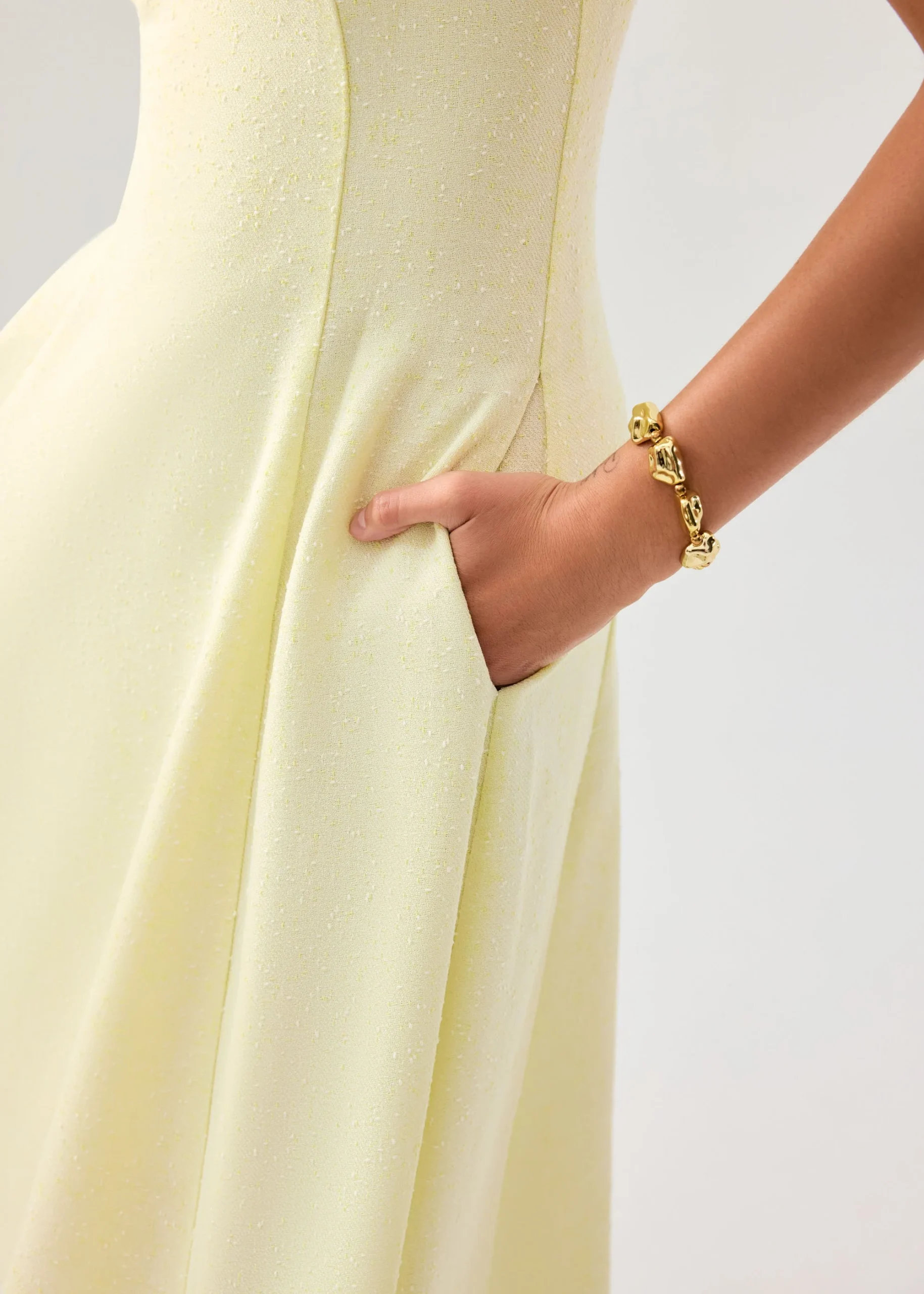 Tweed Scoop Neck Fit & Flare Midaxi Dress - Image 3
