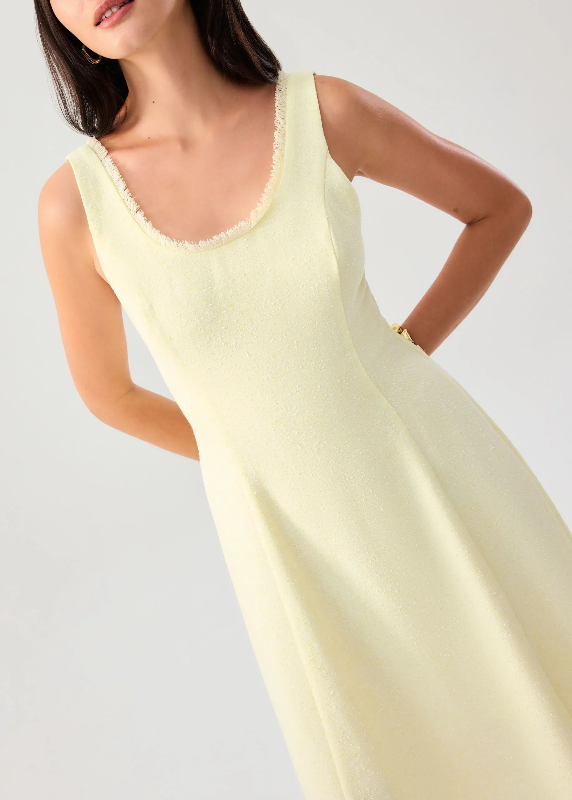 Tweed Scoop Neck Fit & Flare Midaxi Dress - Image 4