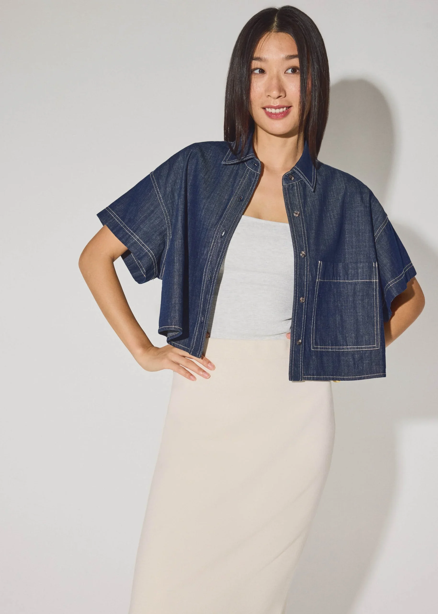 Jada Square Neck Fitted Tee - Image 2