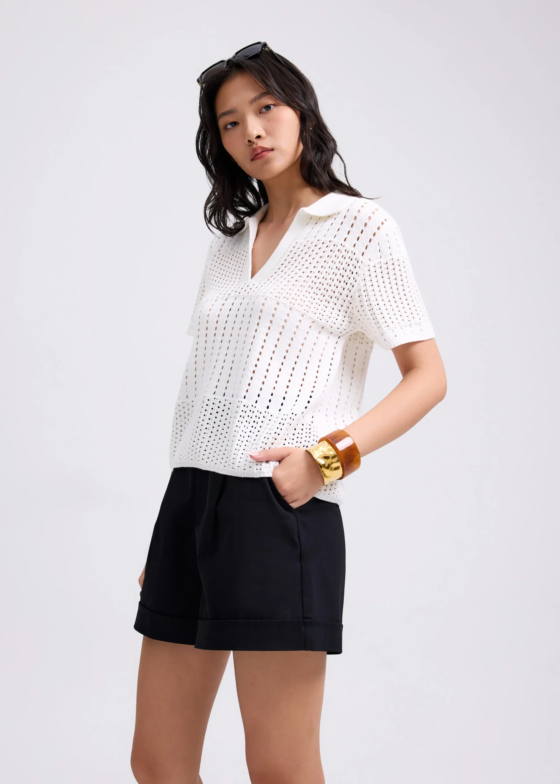 Elastic Cotton A-line Shorts - Image 5