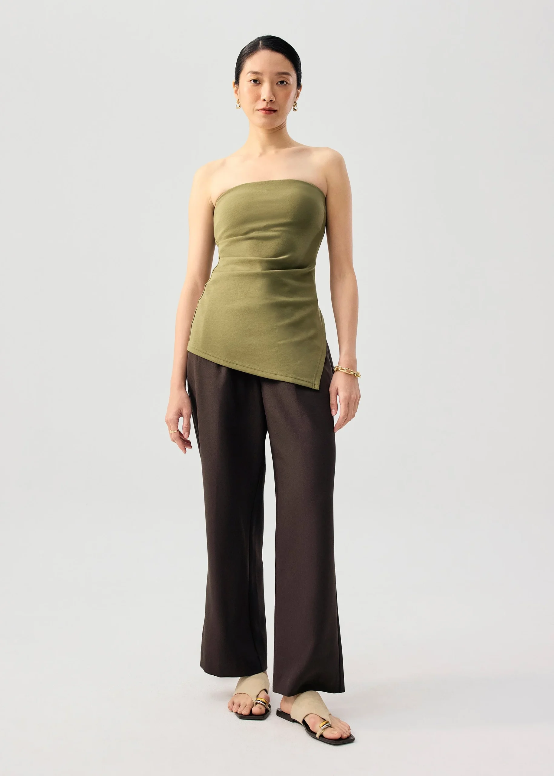 Tencel Asymmetric Hem Tube Top - Image 2