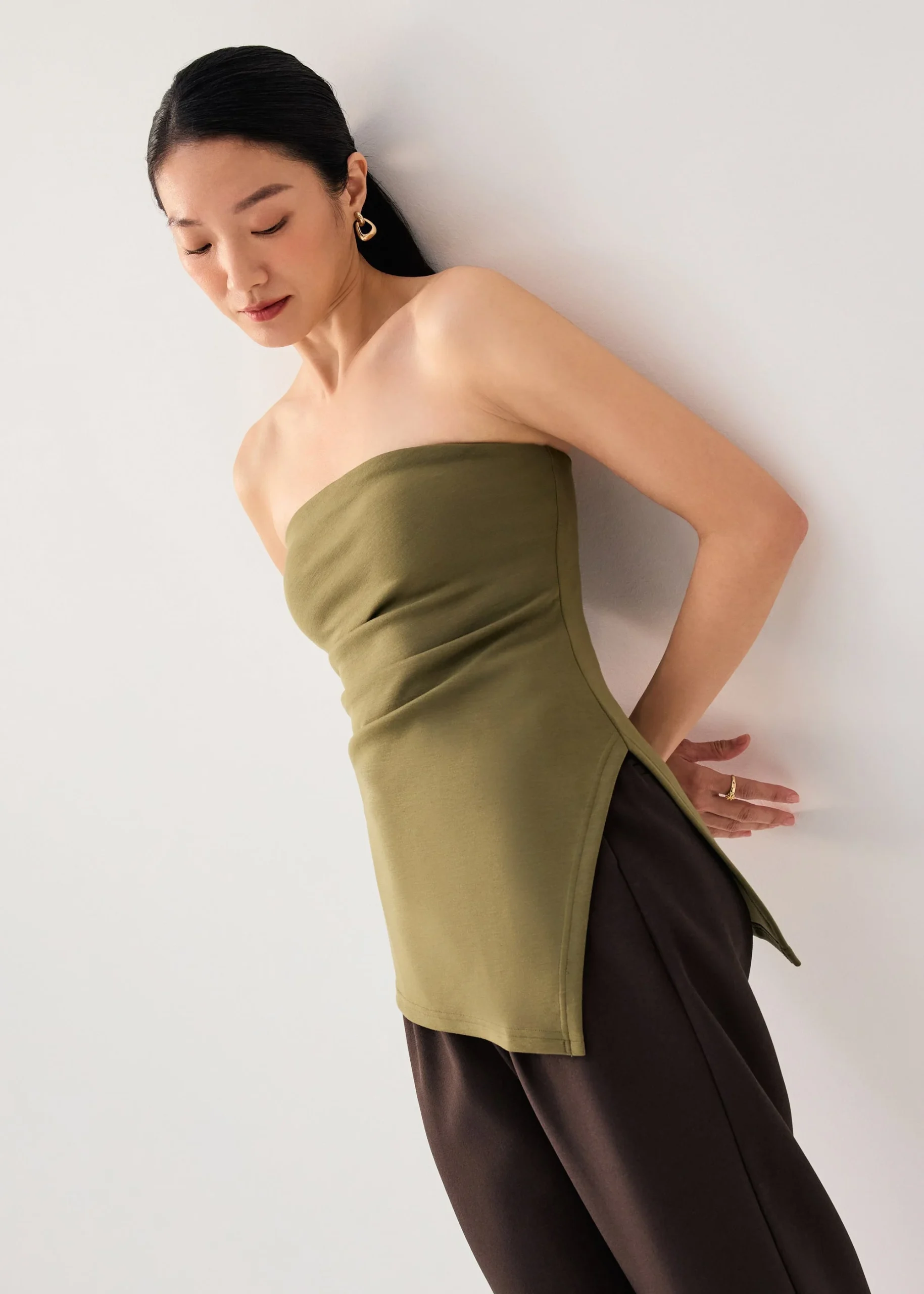 Tencel Asymmetric Hem Tube Top - Image 3