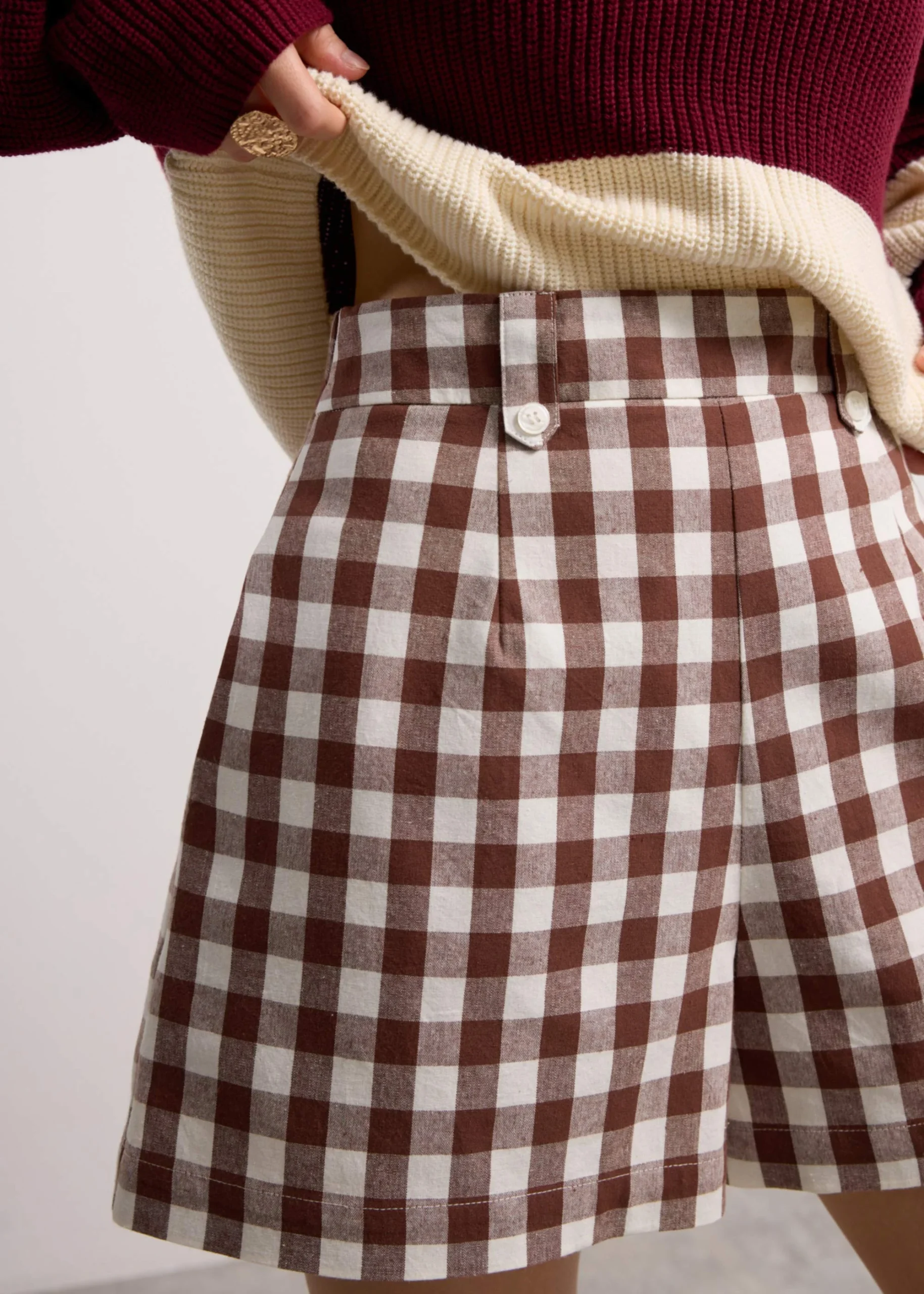 Cotton High Waist A-line Shorts - Image 4