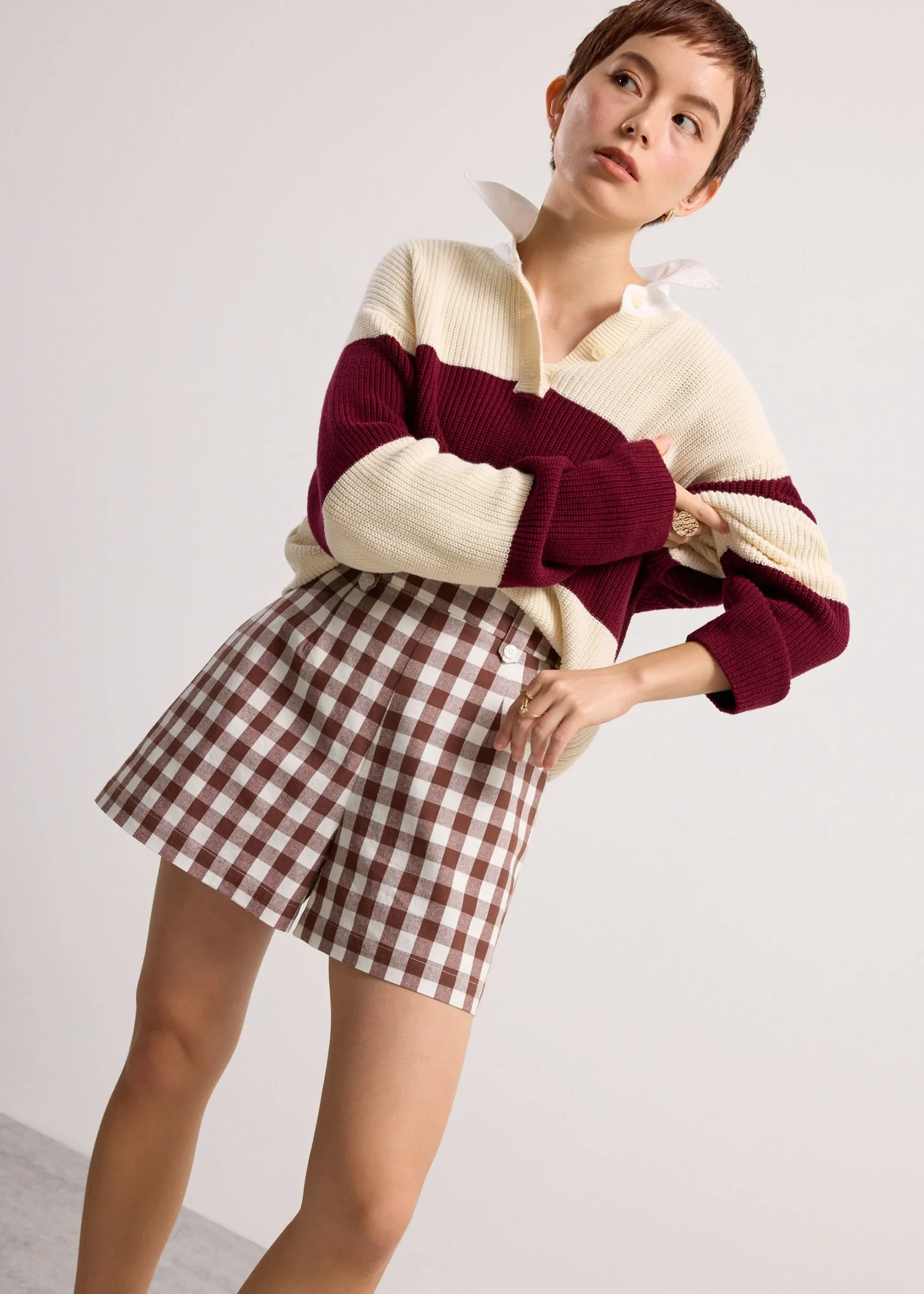 Cotton High Waist A-line Shorts - Image 5