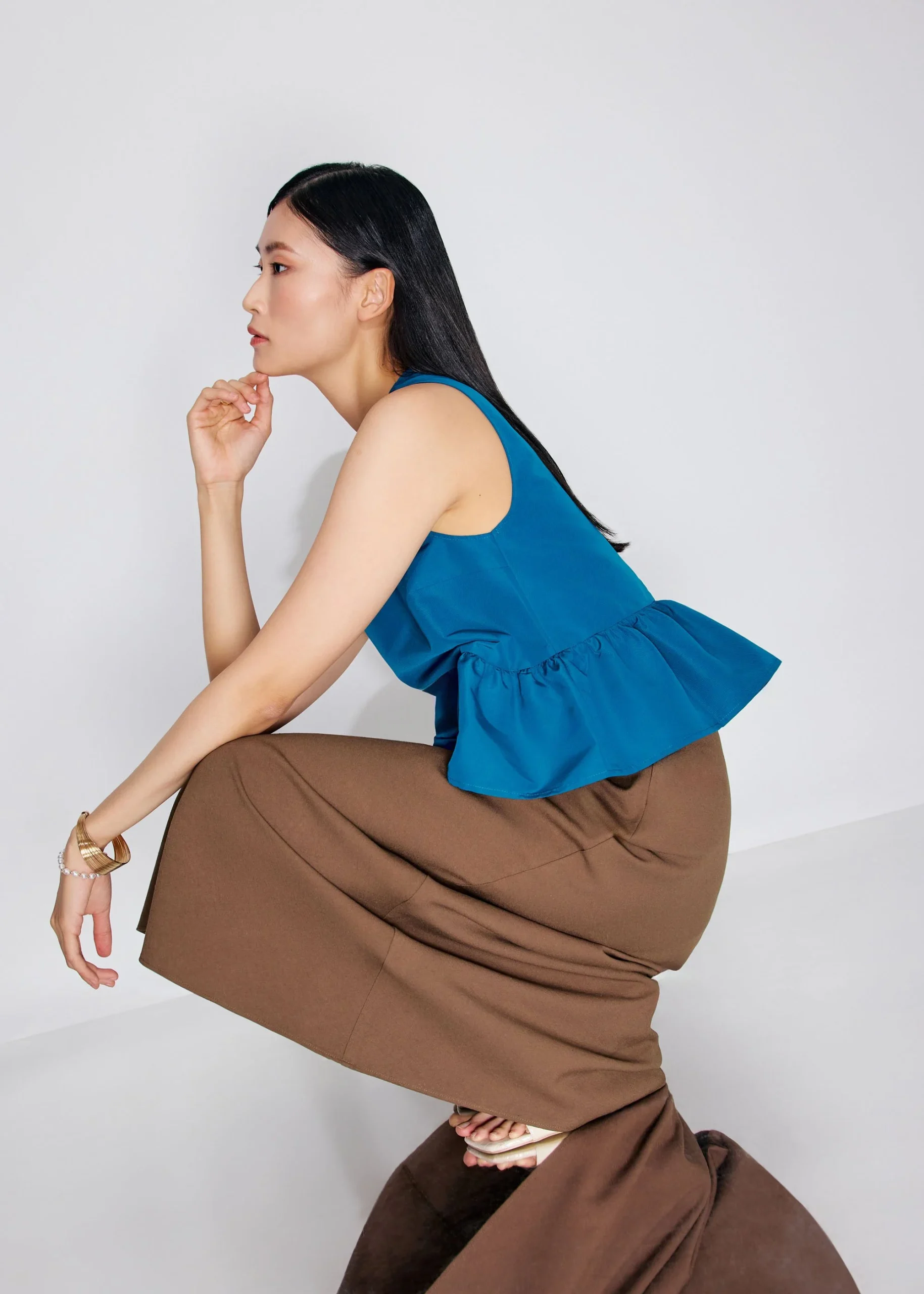 High Waist Bias Cut Midaxi Skirt - Image 2