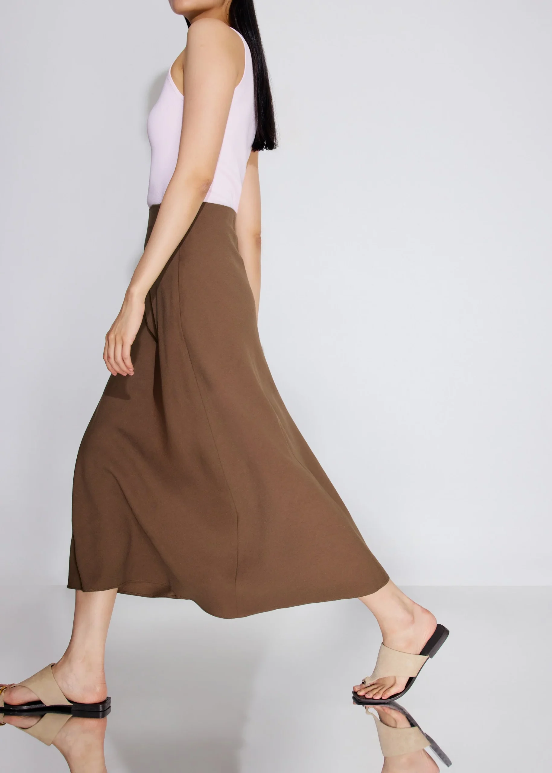 High Waist Bias Cut Midaxi Skirt - Image 3