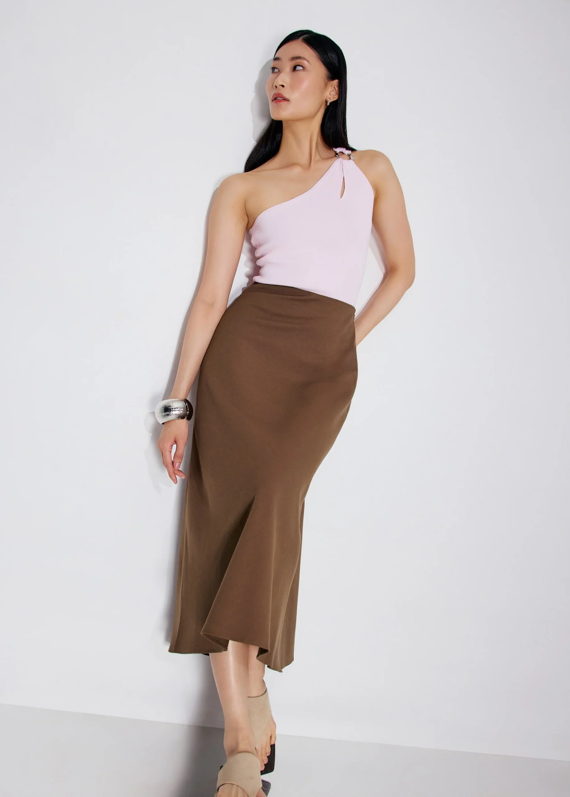 High Waist Bias Cut Midaxi Skirt - Image 4