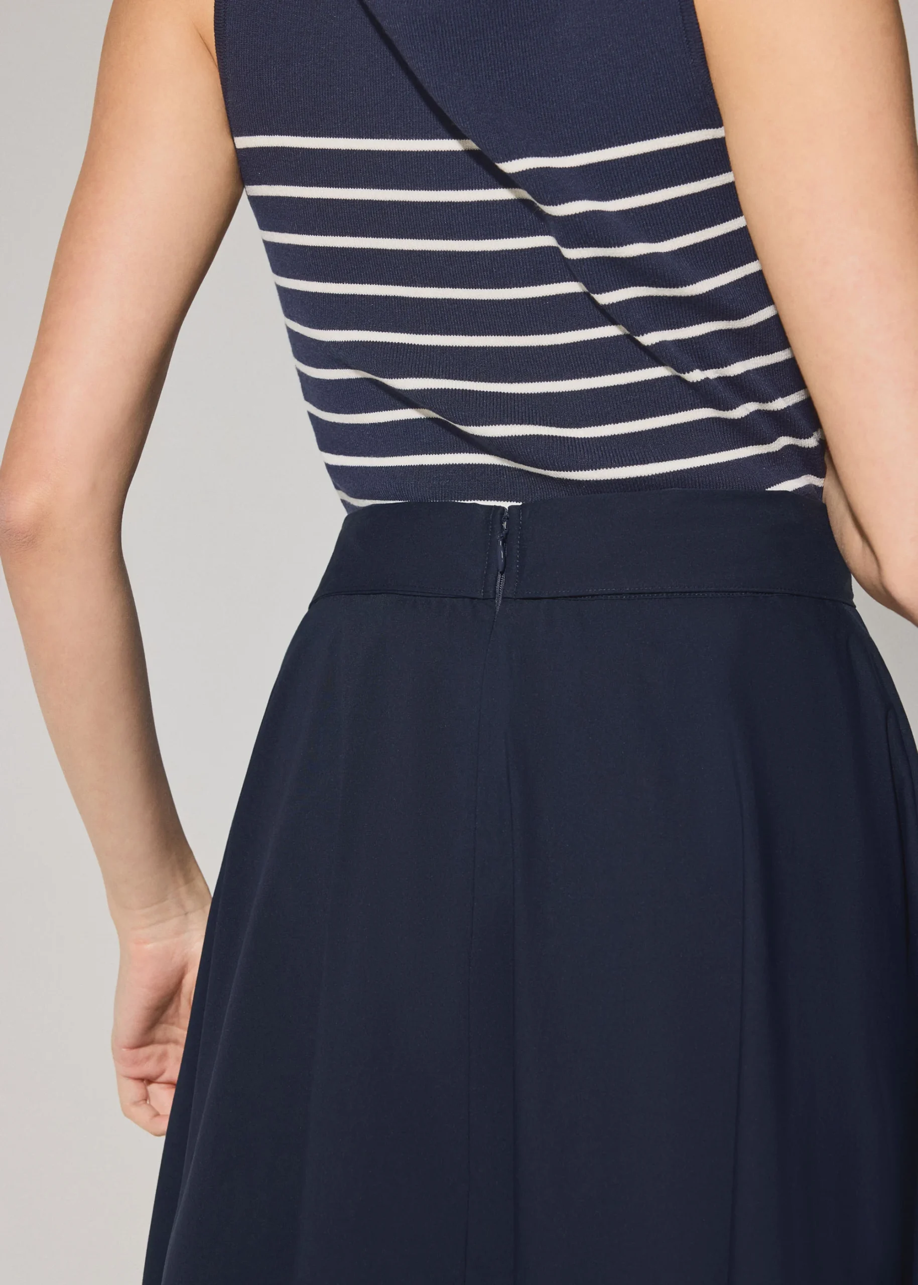 Cotton Side Tie Flare Floor Length Skirt - Image 4