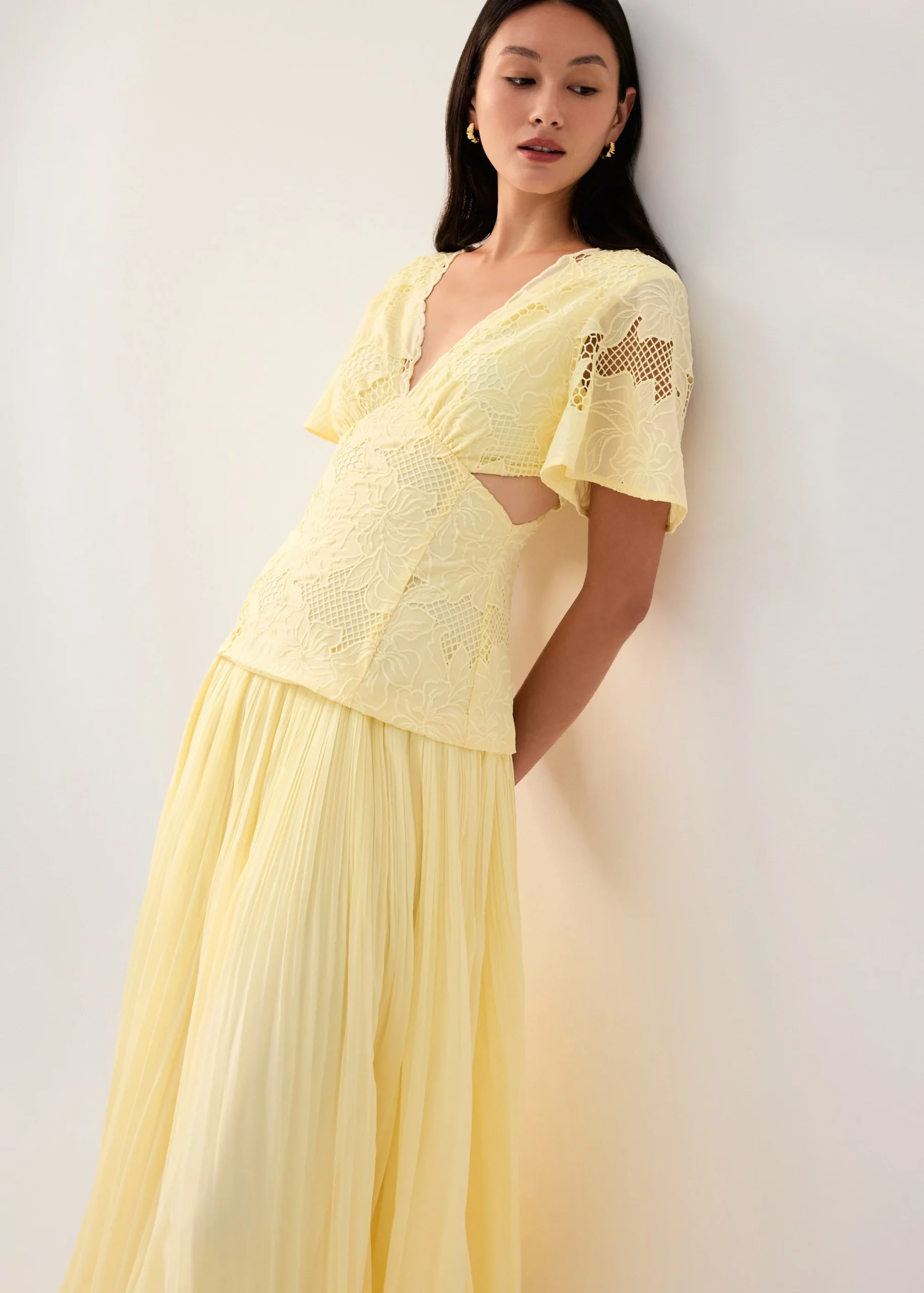 V-Neck Bell Sleeve Fit & Flare Maxi Dress - Image 2
