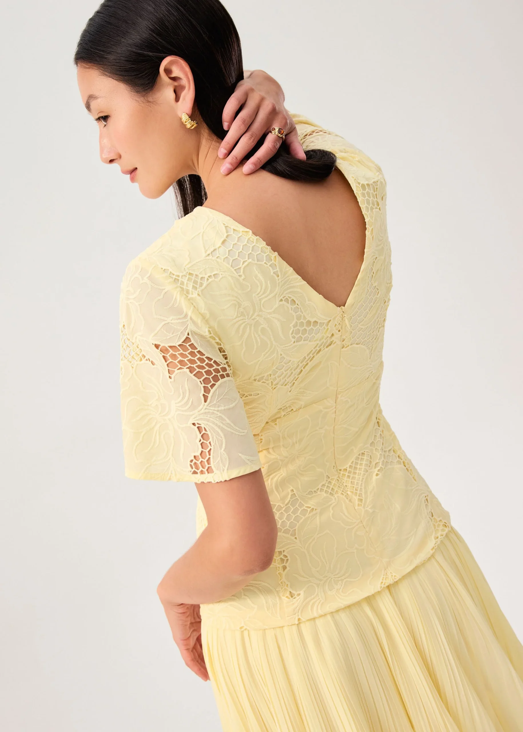 V-Neck Bell Sleeve Fit & Flare Maxi Dress - Image 3