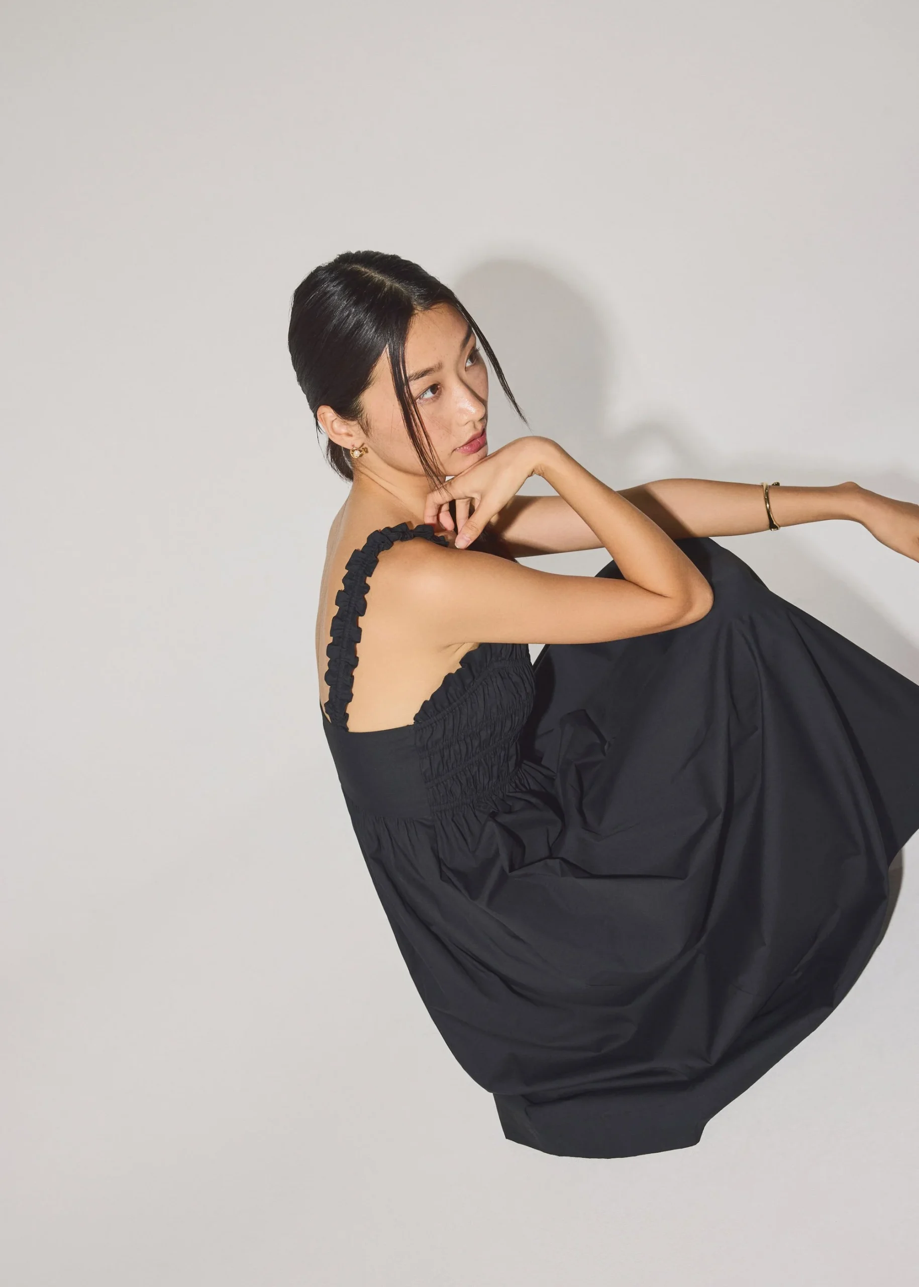 Cotton Ruched Sweetheart Fit & Flare Maxi Dress - Image 2