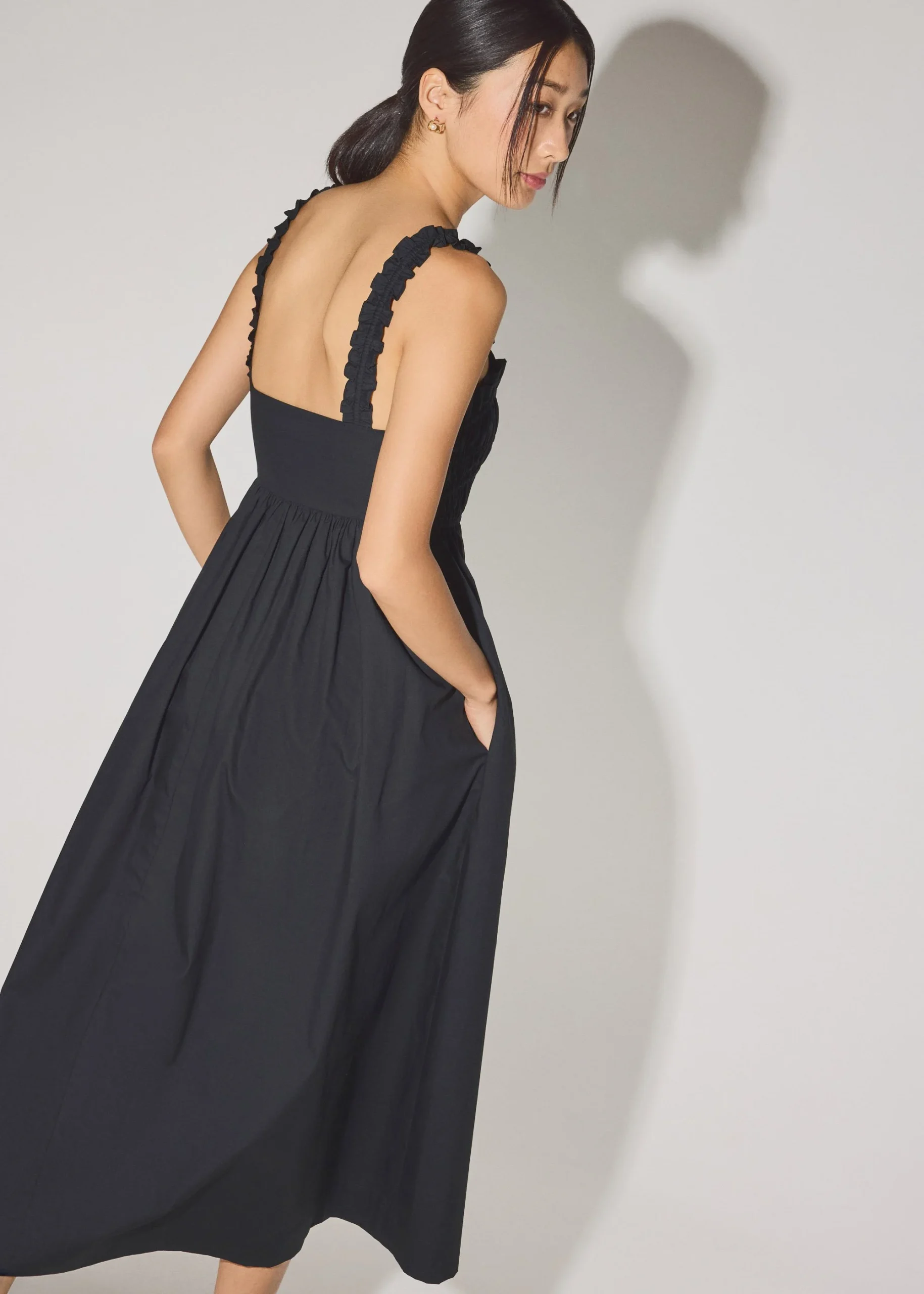Cotton Ruched Sweetheart Fit & Flare Maxi Dress - Image 5