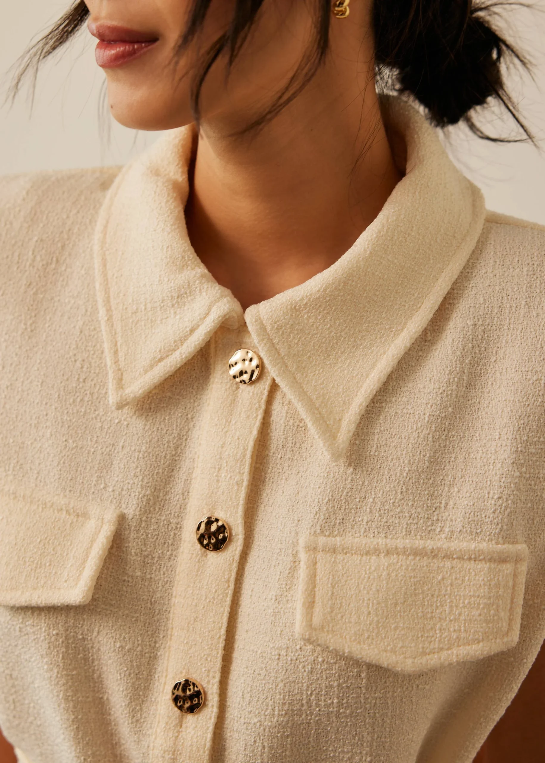 Oversized Belted Tweed Vest - Image 4